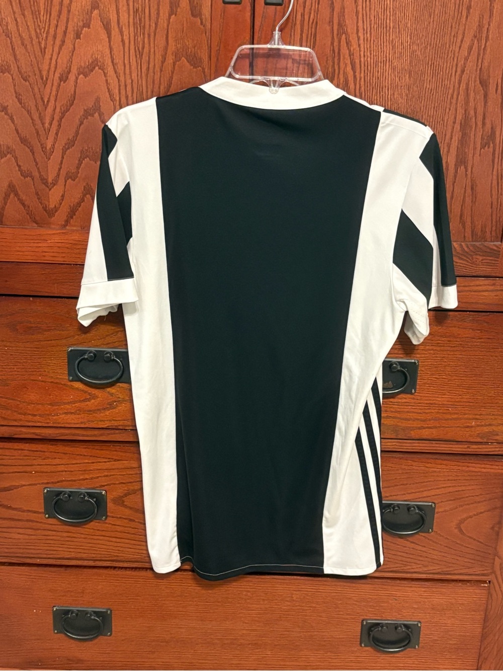 adidas Juventus Black and White Striped Soccer Jersey with Jeep Logo - Picture 2 of 3